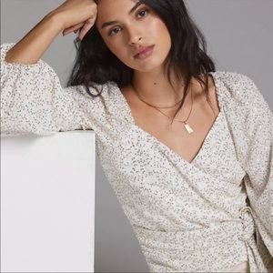 Anthropologie Surplice Tie-Front Blouse